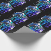 Futuristischer Chrome-Puzzlewürfel  Geschenkpapier (Ecke)