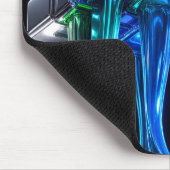 Futuristischer Chrome-Puzzlewürfel Mousepad (Ecke)