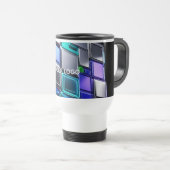 Futuristischer Chrome-Puzzlewürfel Reisebecher (VorderseiteRechts)