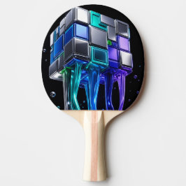 Futuristischer Chrome-Puzzlewürfel Tischtennis Schläger