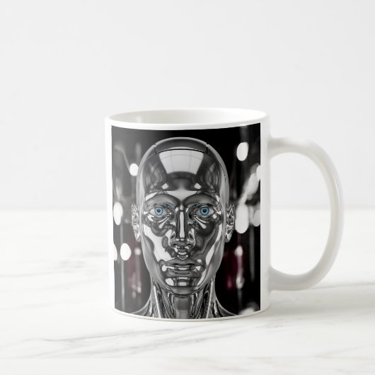 Futuristischer Chromroboter Kaffeetasse (Rechts)