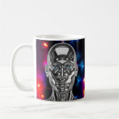 Futuristischer Chromroboter Kaffeetasse (Links)