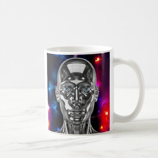 Futuristischer Chromroboter Kaffeetasse (Rechts)