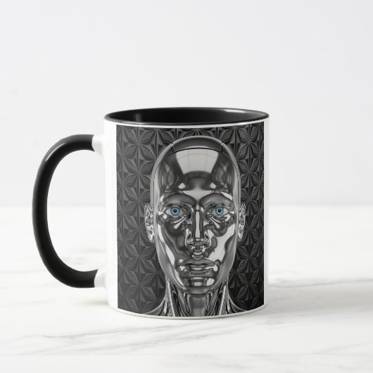 Futuristischer Chromroboter Tasse (Links)