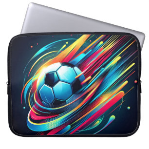 Futuristischer Cyber-Fußball-Speed-Sport Laptopschutzhülle