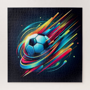 Futuristischer Cyber-Fußball-Speed-Sport Puzzle