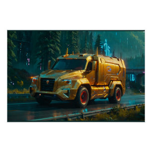 Futuristischer Cyber-Lkw ab 2076 Poster