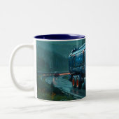 Futuristischer Cyber-Lkw ab 2077 Zweifarbige Tasse (Links)
