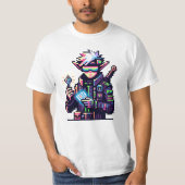 Futuristischer Cyberpunk Elf Neon Goggles Digital T-Shirt (Vorderseite)
