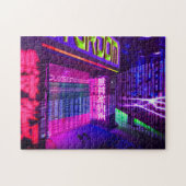 Futuristischer Cyberpunk-Nachtclub Puzzle (Horizontal)