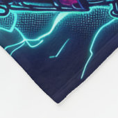 Futuristischer Cyberpunk-Roboter Neon Food Ramen Fleecedecke (Ecke)