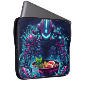 Futuristischer Cyberpunk-Roboter Neon Food Ramen Laptopschutzhülle (Vorne Rechts)