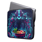 Futuristischer Cyberpunk-Roboter Neon Food Ramen Laptopschutzhülle (Vorderseite Links)