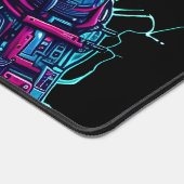 Futuristischer Cyberpunk-Roboter Neon Food Ramen Schreibtischunterlage (Ecke)