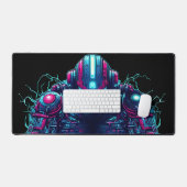 Futuristischer Cyberpunk-Roboter Neon Food Ramen Schreibtischunterlage (Tastatur & Maus)