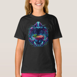 Futuristischer Cyberpunk-Roboter Neon Food Ramen T-Shirt