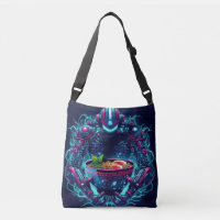 Futuristischer Cyberpunk-Roboter Neon Food Ramen