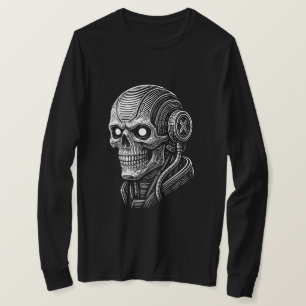 Futuristischer Cyberpunk-Schädel im Tech-Stil T-Shirt