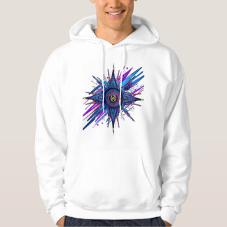 Futuristischer Cyberpunk Sci-Fi Grafik Hoodie - He