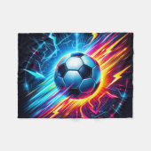 Futuristischer elektrischer Fußball Blitz Fleecedecke (Vorderseite (Horizontal))