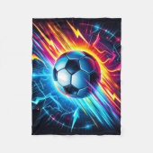 Futuristischer elektrischer Fußball Blitz Fleecedecke (Vorderseite)