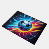Futuristischer elektrischer Fußball Blitz Fußmatte (Schrägansicht)