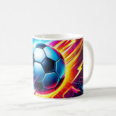 Futuristischer elektrischer Fußball Blitz Kaffeetasse (VorderseiteRechts)
