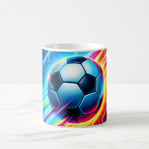 Futuristischer elektrischer Fußball Blitz Kaffeetasse