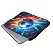 Futuristischer elektrischer Fußball Blitz Laptopschutzhülle (Vorne Knopf)