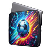 Futuristischer elektrischer Fußball Blitz Laptopschutzhülle (Vorderseite Links)