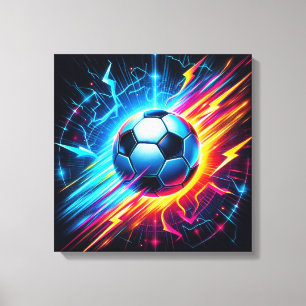 Futuristischer elektrischer Fußball Blitz Leinwanddruck
