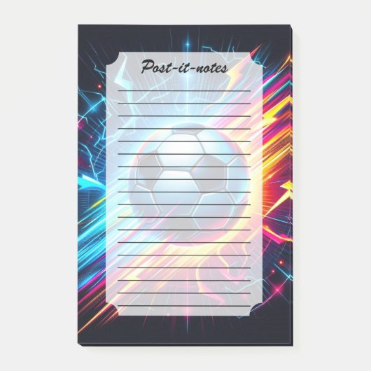 Futuristischer elektrischer Fußball Blitz Post-it Klebezettel (Vorderseite)
