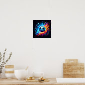 Futuristischer elektrischer Fußball Blitz Poster (Küche)