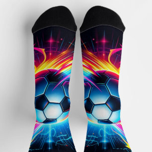 Futuristischer elektrischer Fußball Blitz Socken