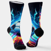 Futuristischer elektrischer Fußball Blitz Socken (Gewinkelt)