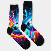 Futuristischer elektrischer Fußball Blitz Socken (Rechts)