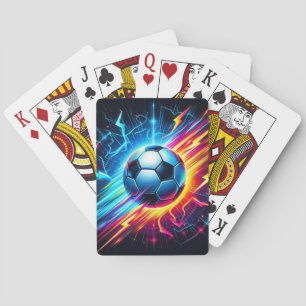 Futuristischer elektrischer Fußball Blitz Spielkarten