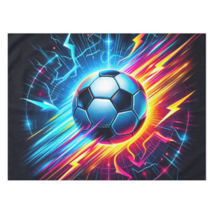Futuristischer elektrischer Fußball Blitz Tischdecke