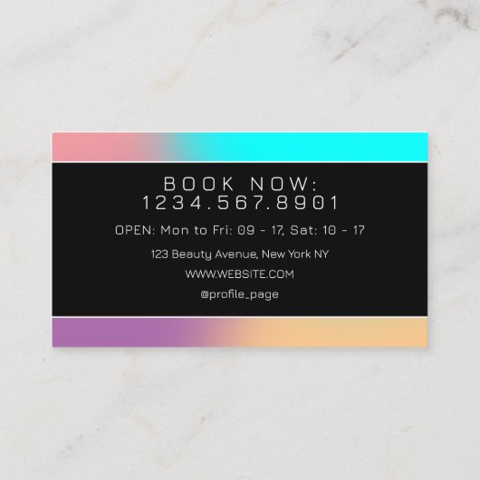 Futuristischer Farbverlauf bunt Visitenkarte (Rückseite)