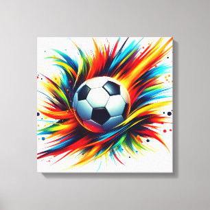 Futuristischer Fußball Splash Soccer Ball Abstract Leinwanddruck