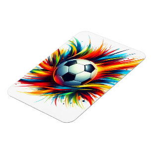 Futuristischer Fußball Splash Soccer Ball Abstract Magnet