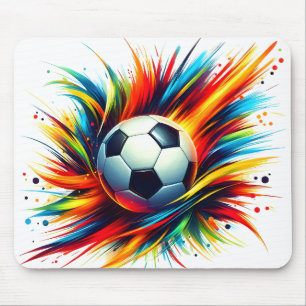 Futuristischer Fußball Splash Soccer Ball Abstract Mousepad