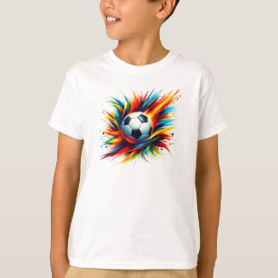 Futuristischer Fußball Splash Soccer Ball Abstract T-Shirt