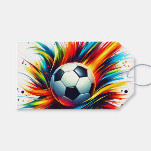 Futuristischer Fußball Splash Soccer Ball Abstrakt Geschenkanhänger