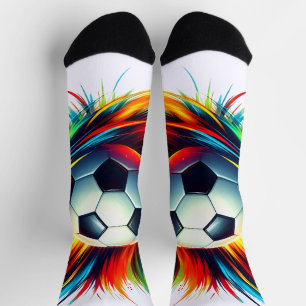 Futuristischer Fußball Splash Soccer Ball Abstrakt Socken
