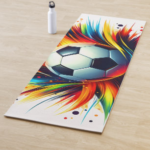 Futuristischer Fußball Splash Soccer Ball Abstrakt Yogamatte