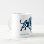 Futuristischer Gepard Kaffeetasse (Vorderseite Links)