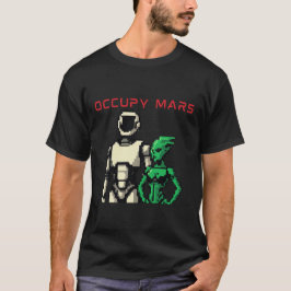 Futuristischer humanoide Roboter auf einem außerir T-Shirt