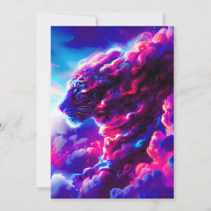 Futuristischer kosmischer Neon-Leopard Ankündigung