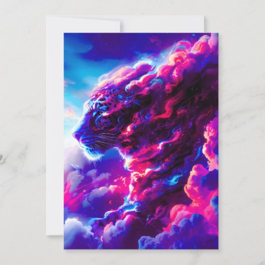 Futuristischer kosmischer Neon-Leopard Ankündigung (Vorderseite)